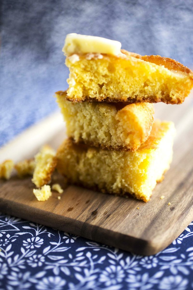 Cornbread made with lard has a light and tender texture and crisp crust. 