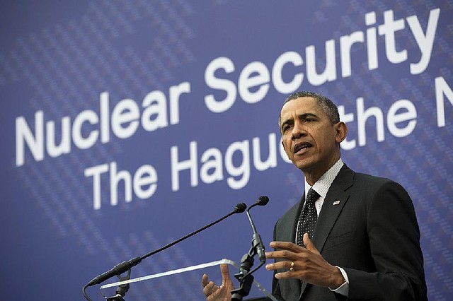 President Barack Obama, speaking Tuesday at the Nuclear Security Summit in The Hague, said he is concerned that Russia will move deeper into Ukraine. 