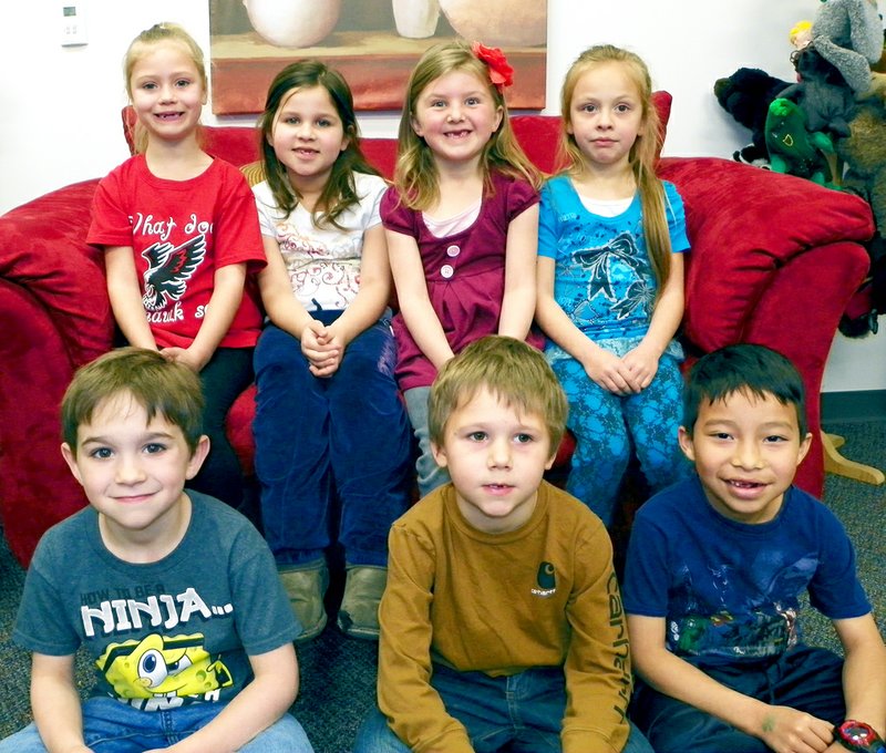 Photographs submitted Students of the month were named recently for the month of March for Pea Ridge Primary School. The word of the month for February was respect. The kindergarten students of the month were, front, from left: Caiden Miller, Ben Tripodi and Tonio Fletcher; and back, from left: Emma Cox, Payten Snyder, Sadie Christensen and Carrieanne Nixon.