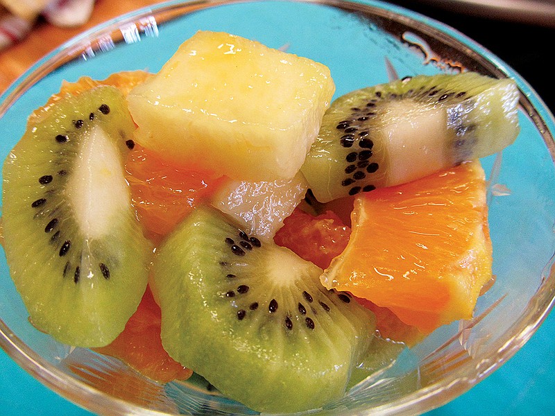 This fruit salad with pineapple, Cutie oranges and kiwi in a dressing highlighting lime and ginger serves as a perfect entry to spring, even if there are still a few cool days ahead.