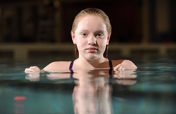 STAFF PHOTO ANDY SHUPE 
Brooke Schultz, a former Ramay Junior High student in Fayetteville, who is now living and training in Indianapolis, set the Arkansas record with score of 638.07 at state diving championships and is the All-NWA Media Girls Diver of the Year.