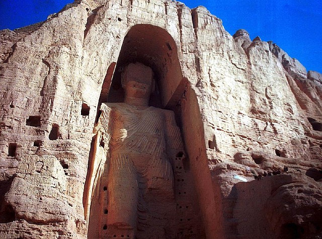 Undated photo of the world's tallest statue of Bhudda measuring 53 meters (175 feet) in Bamiyan, 125 kilometers (90 miles) west of Kabul in Afghanistan. Supreme Commander of the Taliban Mullah Mohammad Omar had ordered the destruction of all statues in Afghanistan, including the centuries-old Buddha in Bamiyan, and armed Taliban troops fanned out across the country Thursday to implement the supreme leader's order. 