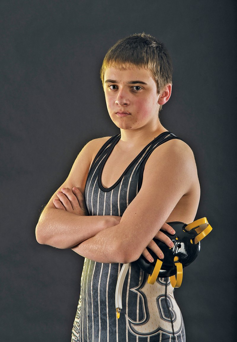 STAFF PHOTO ANTHONY REYES Luke Brandon of Bentonville is the NWA Media Wrestling Newcomer of the Year.