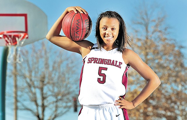  STAFF PHOTO JASON IVESTER Kierra Lang of Springdale is the All-NWA Media Girls Newcomer of the Year.
