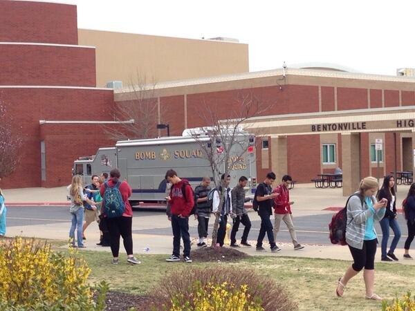 Bentonville High School was dismissed early Tuesday after a bomb threat was discovered.