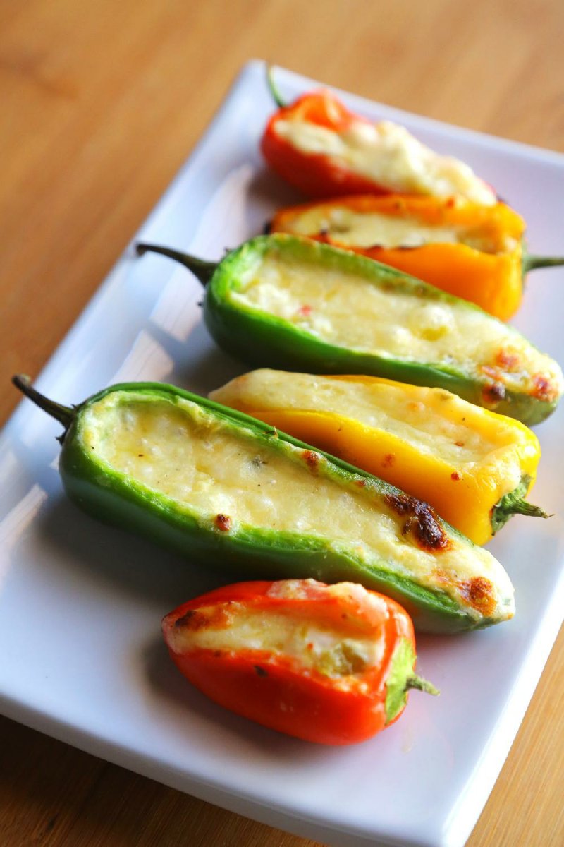 Fire-Roasted Green Chile Fauxmento Cheese replaces the traditional pimento peppers with fire-roasted green chiles and makes a delicious stuffing for sweet and hot peppers. 