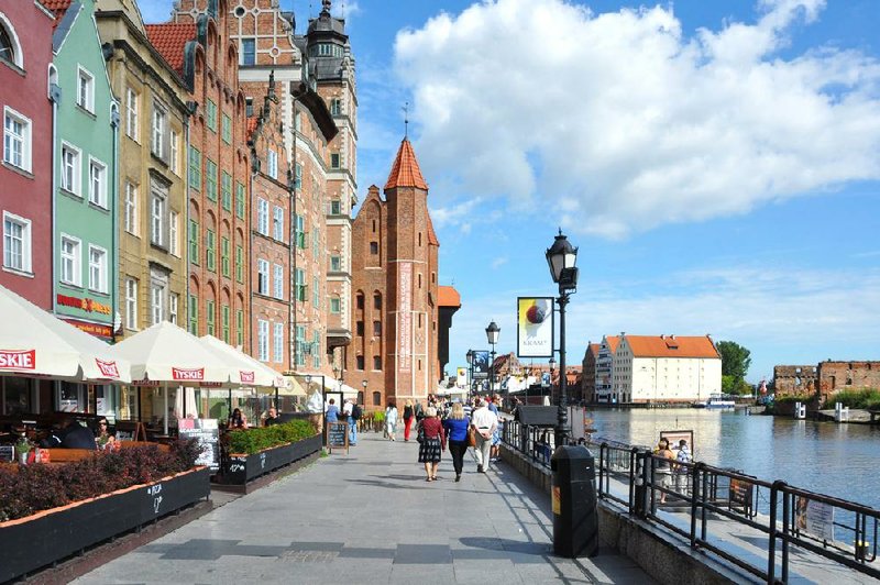 Poland’s Gdansk is often a port of call on northern European cruises. These brick buildings line the city’s atmospheric riverfront embankment. 