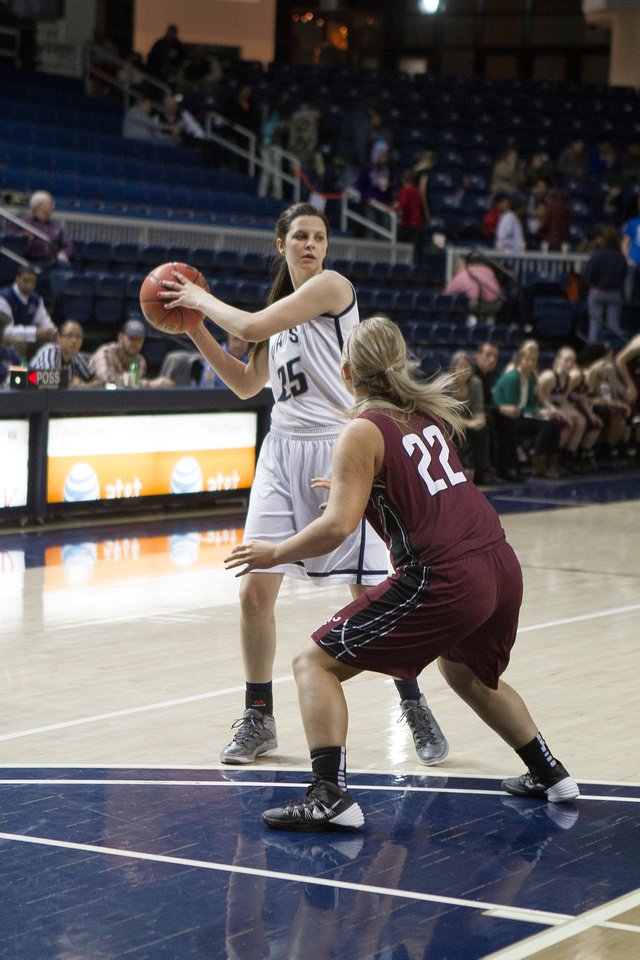 PHOTO SUBMITTED: Justyne Huber has decided to quit the team at Arkansas-Fort Smith after leading the Lady Lions in scoring and rebounding this season. She was named Freshman of the Year in the Heartland Conference.