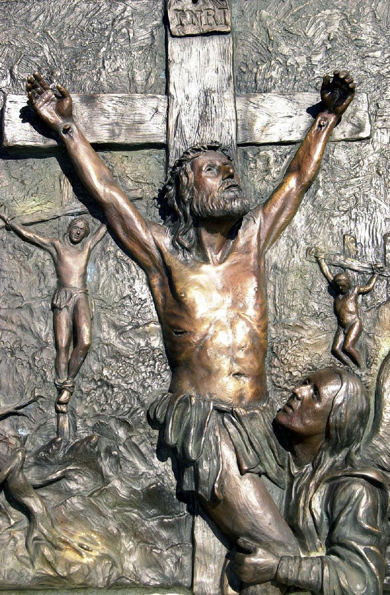 The 12th Station of the Cross at St. Bernard of Clairvaux Catholic Church in Bella Vista shows Jesus dying. 