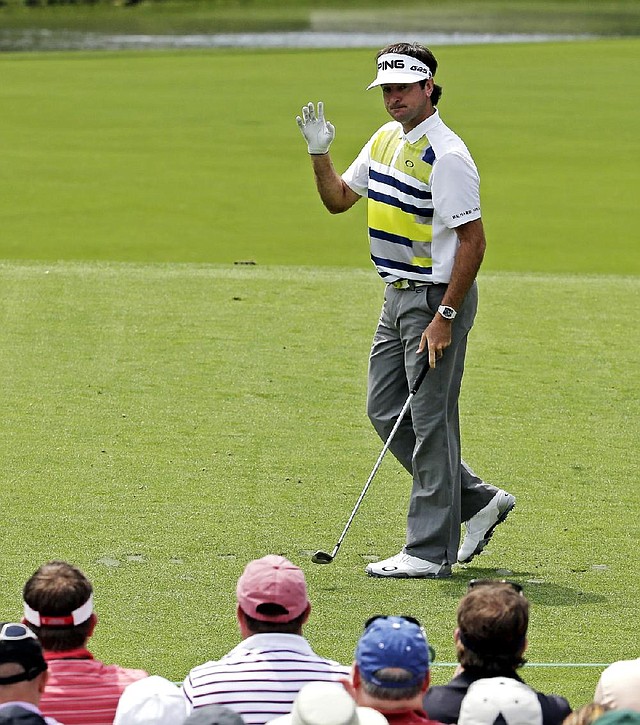 Bubba Watson shot a 4-under-par 68 Friday to take a three-stroke lead over John Senden after two rounds of the Masters in Augusta, Ga. 