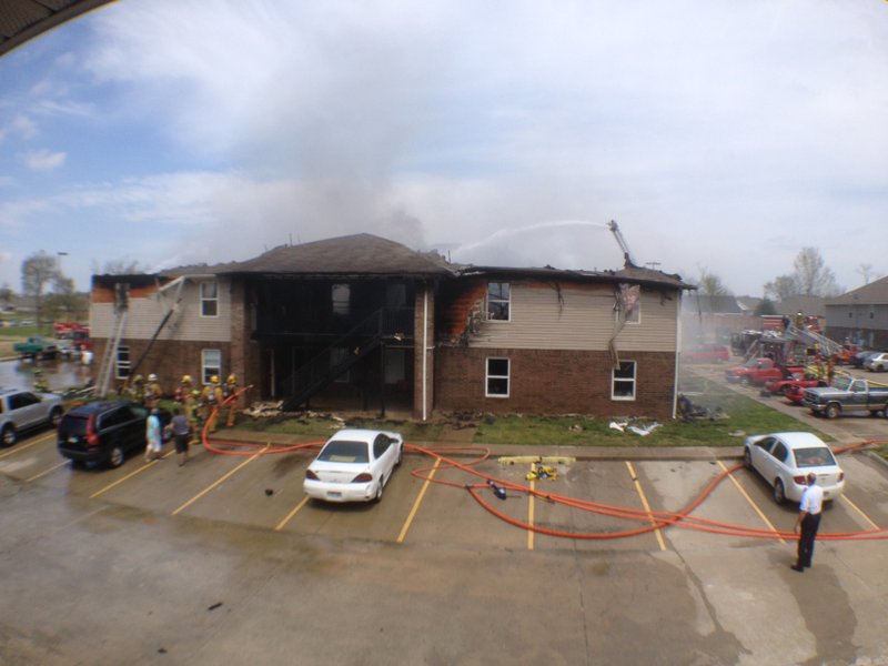 The scene of a fire Saturday in Centerton