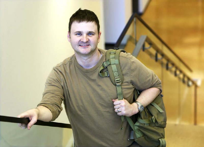 Kenny Bierman of Cabot is a student in the Walton College Graduate School of Business at the University of Arkansas at Fayetteville. The Air Force veteran says he struggles daily with campus life. 