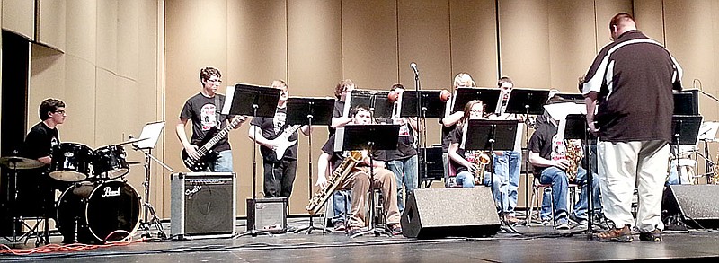 Photograph submitted Pea Ridge Jazz Band performed at Arends Art Center, Bentonville, under the direction of band director Matt McCool.