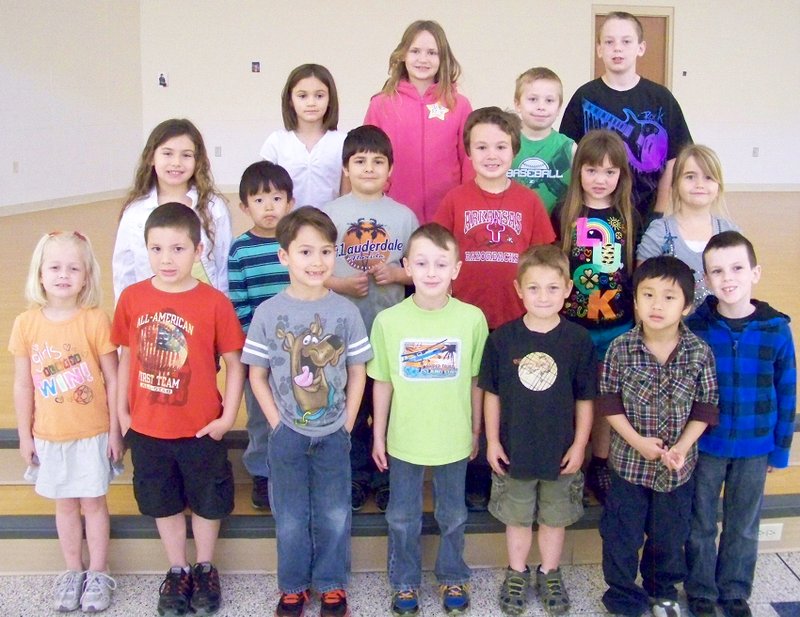 Submitted Photo The Shining Stars at Gentry Primary School for the week of April 11 are: Kindergarten &#8212; Alissa Nelson, Aidan Eller, Nikolai Santillan, Christian James, Eagan Vang and Braye Hansen; First Grade &#8212; Ella Pinches, Gavin Lee, Owen Talley, Trinity Burrows, Haven Kooken and Evelyn Wooters; Second Grade &#8212; Ariyonna Davis, Cameo Stacy, Nathan Caps, Michael Meredith and Mariah Krigbaum (absent).