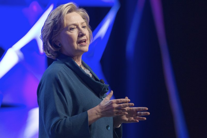 Former U.S. Secretary of State Hillary Rodham Clinton speaks to members of the Institute of Scrap Recycling Industries during their annual convention at the Mandalay Bay Convention Center, Thursday, April 10, 2014, in Las Vegas. 