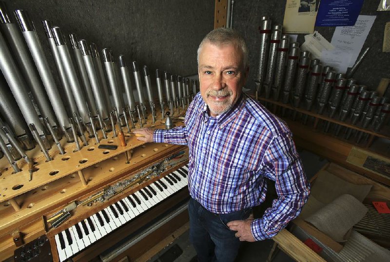 Arkansas Democrat-Gazette/STATON BREIDENTHAL --1/29/14-- Joe Nichols of Nichols & Simpson Organbuilders in Little Rock. 