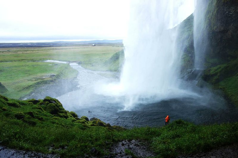 Nature rages powerfully at Seljalandsfoss in Iceland. 