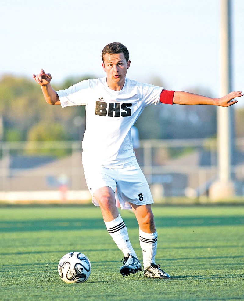  Special To NWA Media David J. Beach Josh Howard embraced his role as co-captain for the Bentonville boys soccer team.