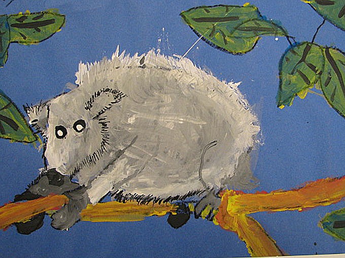 First-grader Emory Bowlin's possum.