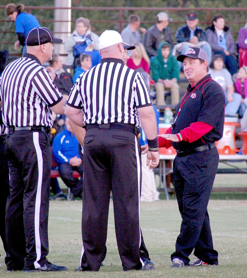 Graham Thomas/Herald-Leader Eddie Barnwell, right, recently retired as head football coach and athletics director at Kansas (Okla.). Barnwell was the Comets' coach and AD for the last six years and has coached for more than 30 years in Oklahoma.