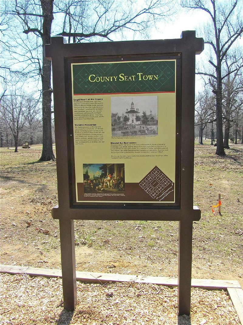 Signs at Davidsonville Historic State Park give visitors a sense of what this early 19th-century settlement was like. 