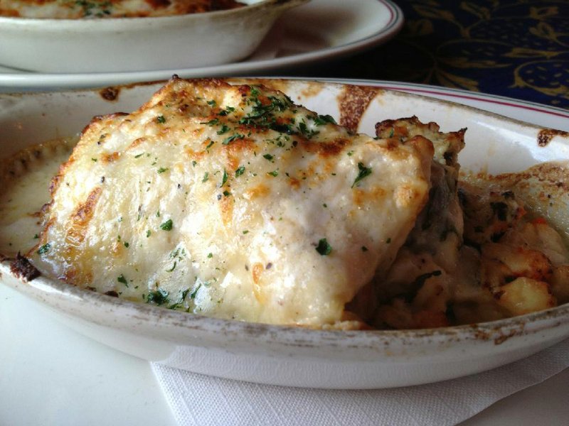 Seafood Lasagna at Cafe Prego contains shrimp, lobster, mahi mahi and scallops. 