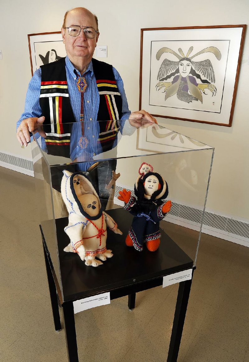 J.W. Wiggins, a retired University of Arkansas at Little Rock chemistry professor, donated his collection of contemporary American Indian art to the Sequoyah National Research Center. The current art exhibition at the center is “Art From Above the Arctic Circle.” 