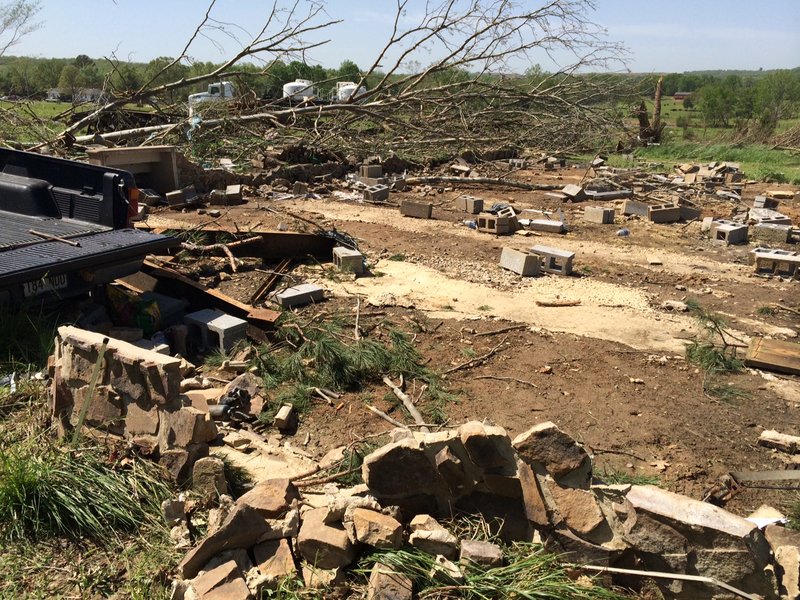 The trailer where Paula Blakemore, 55, of El Paso lived was at this site near Arkansas 5 and El Paso Road. Blakemore was among at least 15 confirmed dead from a tornado that tore through parts of Arkansas on Sunday, April 27, 2014.