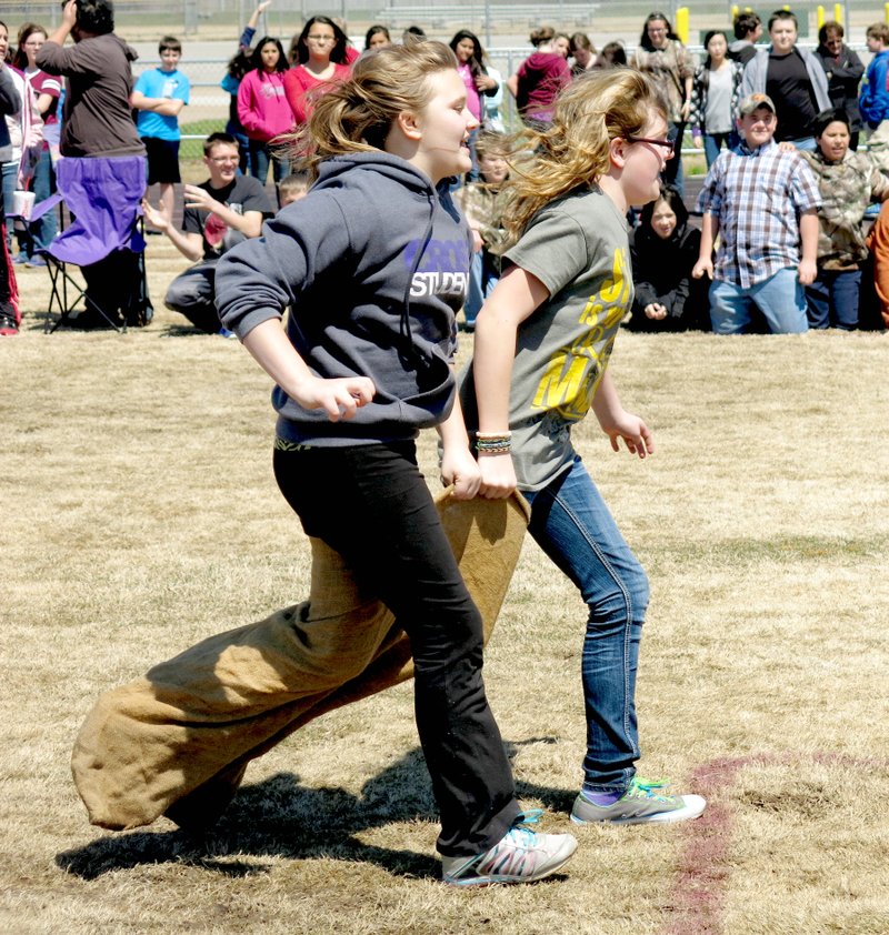 Photo by Randy Moll Gentry Middle School held &#8220;Pioneer Olympics&#8221; beginning on Tuesday of test week in April and continuing through Thursday of that week. Middle school classes competed against each other in several different events. It all began with an opening ceremony in the Pioneer Activities Complex.