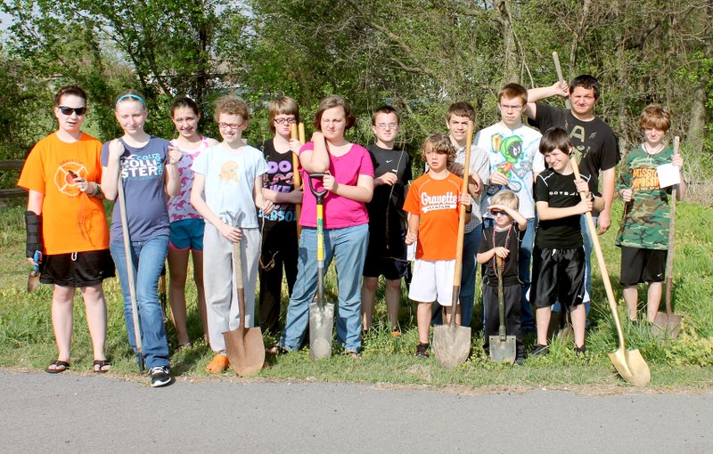Submitted Photo Ready to work on an Earth Day project are members of Gravette&#8217;s First Christian Church youth group.