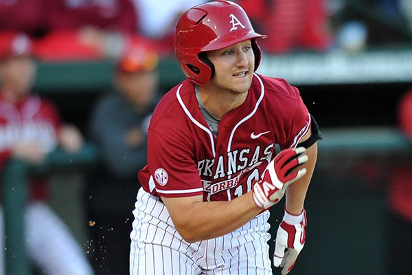 Arkansas outfielder Joe Serrano hit a game-winning single in the bottom of the ninth inning Friday against Texas A&M at Baum Stadium in Fayetteville. The Razorbacks won 3-2. 