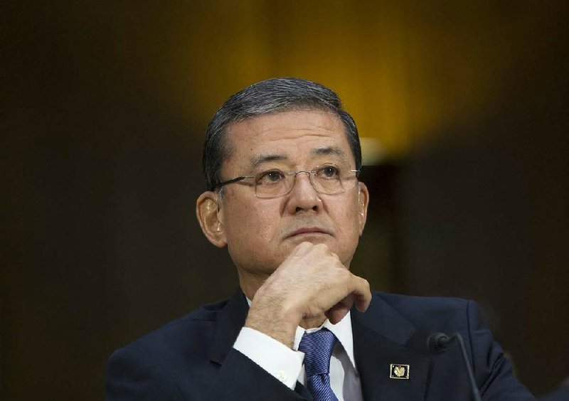 Veterans Affairs Secretary Eric Shinseki testifies Thursday before a Senate committee, where he faced tough questions about waiting lists for veteran health services. 