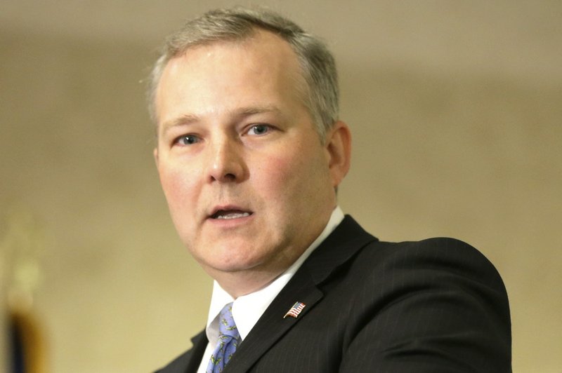 In this April 22, 2014, photo U.S. Rep. Tim Griffin, R-Ark., speaks during a candidate forum in North Little Rock.