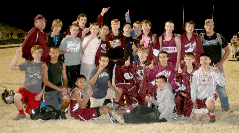Submitted Photo Gentry&#8217;s junior high boys&#8217; team brought home a district championship in the junior high conference meet held last month at Gravette High School.