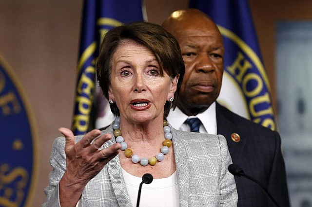 House Minority Leader Nancy Pelosi and Rep. Elijah Cummings, D-Md., announce the committee appointments Wednesday. 