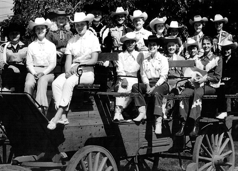 COURTESY PHOTO Old Fort Days rodeo queens gather in a wagon during the 1950s. The Ready to Rodeo exhibit at the Fort Smith Museum of History traces the history of this 80-year event. Additionally, the museum hosts this year&#8217;s queens and contestants in a tea from 1 to 3 p.m. Wednesday. The event is free to the public with museum admission.