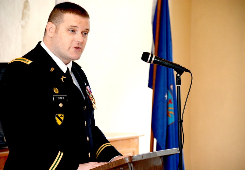 Guest speaker Tom Fogger, who retired from the U.S. Army, spoke on the history of Memorial Day and the commercialism of the holiday. Veterans hosted a Memorial Day observance ceremony at the Community Building on Monday.