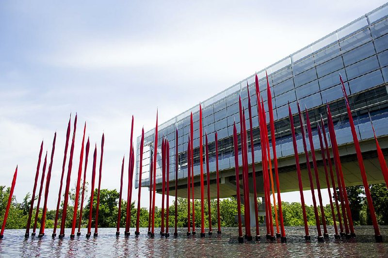 Dale Chihuly’s Reeds have been installed in front of the Clinton Presidential Center. An exhibit of the glass artist’s work continues through Jan. 5. 