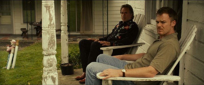 Jim Bob (Don Johnson) and Richard (Michael C. Hall) tease out some dark secrets in the East Texas-set Cold in July. 