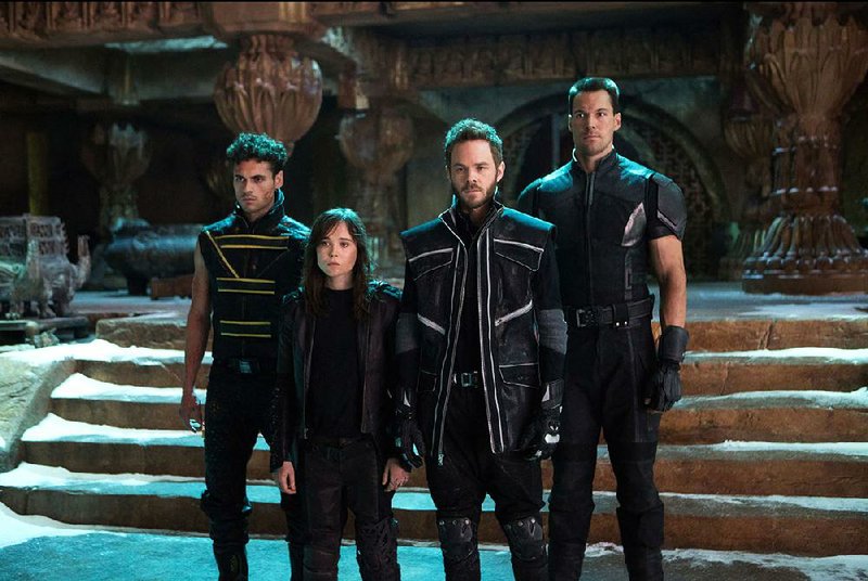 Sunspot (Adan Canto, from left), Kitty Pryde (Ellen Page), Iceman (Shawn Ashmore) and Colossus (Daniel Cudmore) prepare for an epic battle in X-Men: Days of Future Past. It came in fi rst at last weekend’s box office and made $110.5 million. 