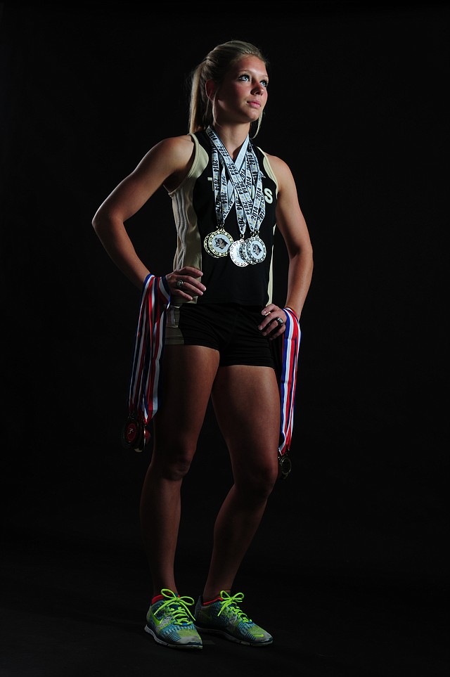  Staff Photo Spencer Tirey Logan Morton of Bentonville is the All-NWA Media Girls Track Athlete of the Year.