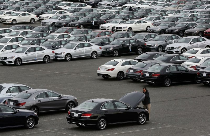 Americans in April bought record amounts of foreign goods, such as these Mercedes-Benz cars seen in Baltimore, the U.S. Commerce Department reported Wednesday. The U.S. trade deficit grew to $47.2 billion.