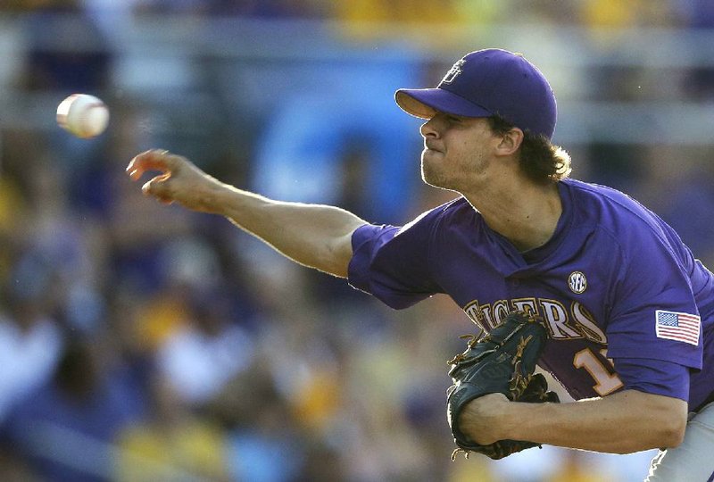 LSU pitcher Aaron Nola was selected by the Philadelphia Phillies with the seventh overall pick in the major league baseball draft, one of only two SEC players selected in the first round, both pitchers.