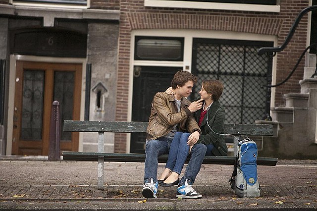 Gus (Ansel Elgort) and Hazel (Shailene Woodley) make an atypical screen couple in The Fault in Our Stars, a bittersweet romantic comedy adapted from John Green’s popular young adult novel.