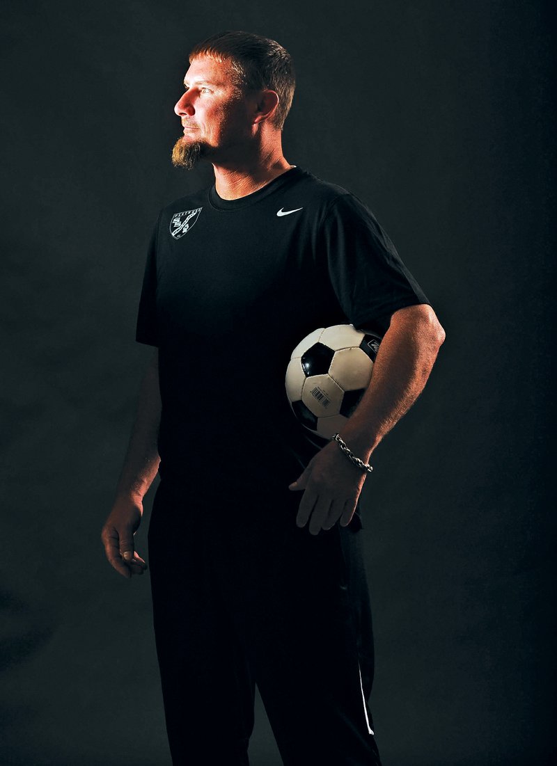 STAFF PHOTO ANDY SHUPE Jason Bowen, Siloam Springs soccer coach, is the All-NWA Media&#8217;s Girls Soccer Coach of the Year.