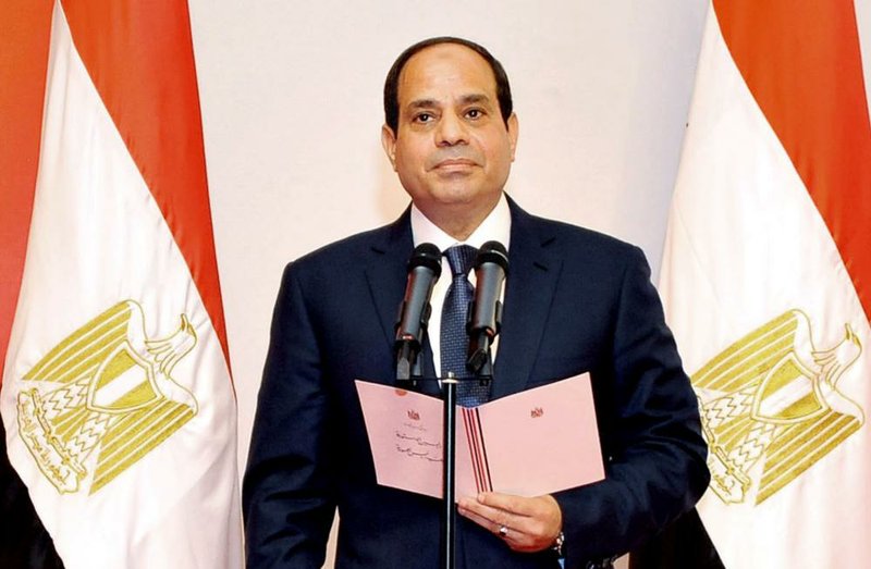 President Abdel-Fattah el-Sissi takes his oath of office Sunday at the Supreme Constitutional Court in Cairo, Egypt.