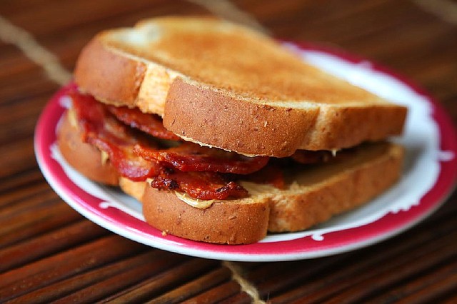 Peanut Butter and Bacon Sandwiches were a made-by-Dad Saturday morning tradition in the Brown household.