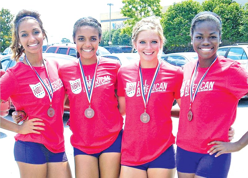 COURTESY PHOTO Amanda Dillon, Springdale Har-Ber sprinter, clocked a record-setting time in the 400 at a meet in Albuquerque, NM last weekend. SUBMITTED PHOTO The Bentonville team of Taylor Mahone, from left, Alexis Rolle, Logan Morton and Jody Knight earned All-American honors with their sixth-place finish in the 4x200-meter relay at the New Balance Outdoor Nationals, which were held June 13-15 at North Carolina A&amp;T. The Lady Tigers had a time of 1 minute, 40.65 seconds in an event that hasn&#8217;t been regularly run in Arkansas in 10 years. The girls just missed on a second All-American honor when they finished seventh in the 4x100 relay.