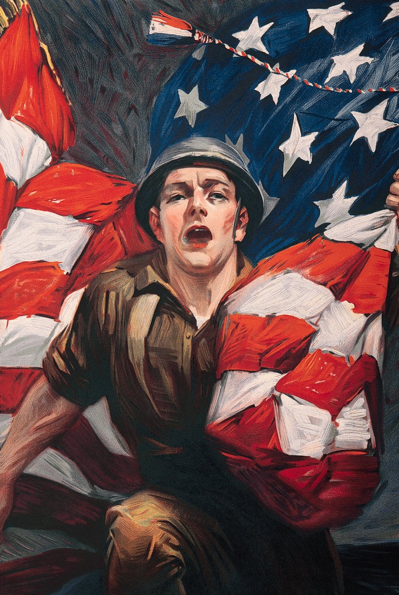 Getty Images A World War I era poster uses national pride to foster support for U.S. troops.