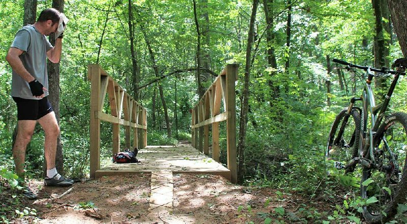 Cyclists break in Enders Fault Mountain Bike Trail The Arkansas